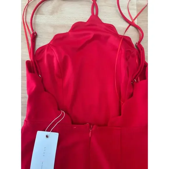 NEW Nordstrom Lush Women's Scalloped Rayonne Red Dress Size XS $80 Valentines - Picture 8 of 9